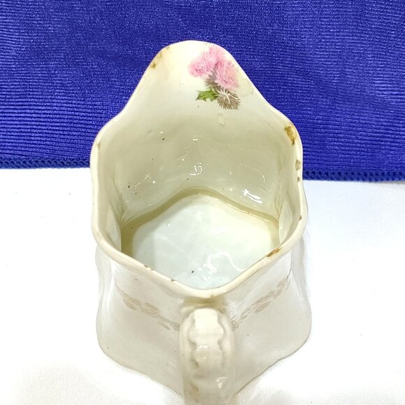 US Pottery Semi-Vitreous Porcelain Pitcher w/ Gold Gilding Floral Design Antique - Picture 6 of 10